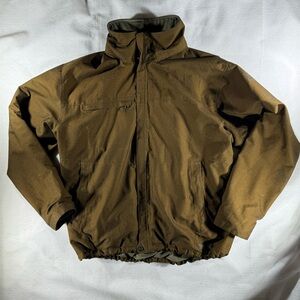 REI Elements Brown Newcastle Travel Jacket Men's XL fleece lined utility pockets